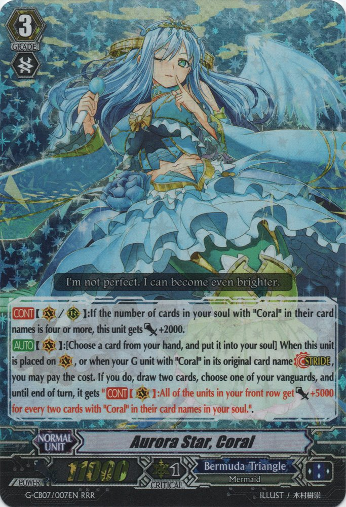 Coral Cardfight Vanguard Card Aurora Star G-CB07//007EN RRR