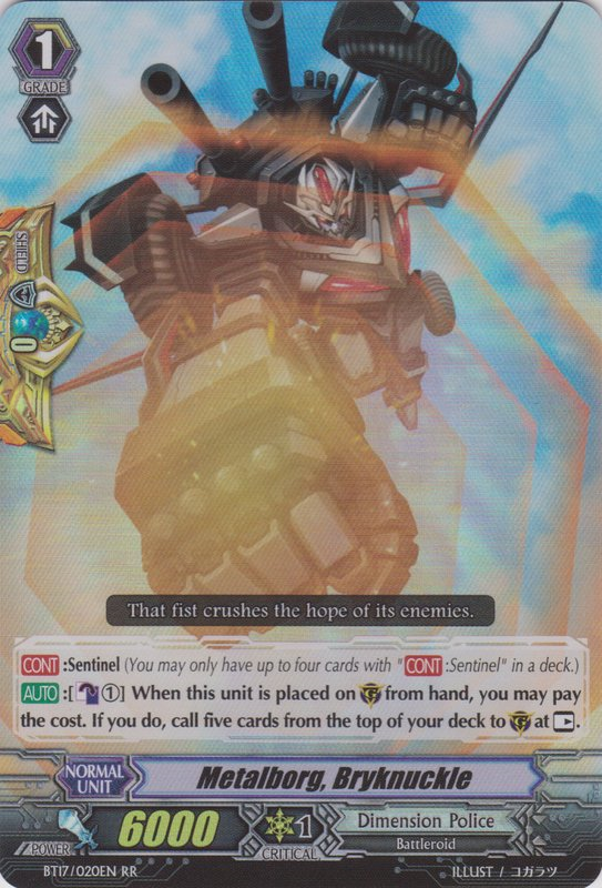 Cardfight! Bri Knuckle RR Vanguard Japanese BT16//016 Metalborg