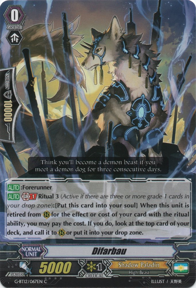 CARDFIGHT VANGUARD CARD G-BT12//067EN C DIFARBAU