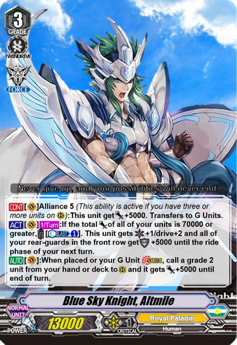 Blue Sky Knight Altmile V Series Cardfight Vanguard Fanon Wiki Fandom