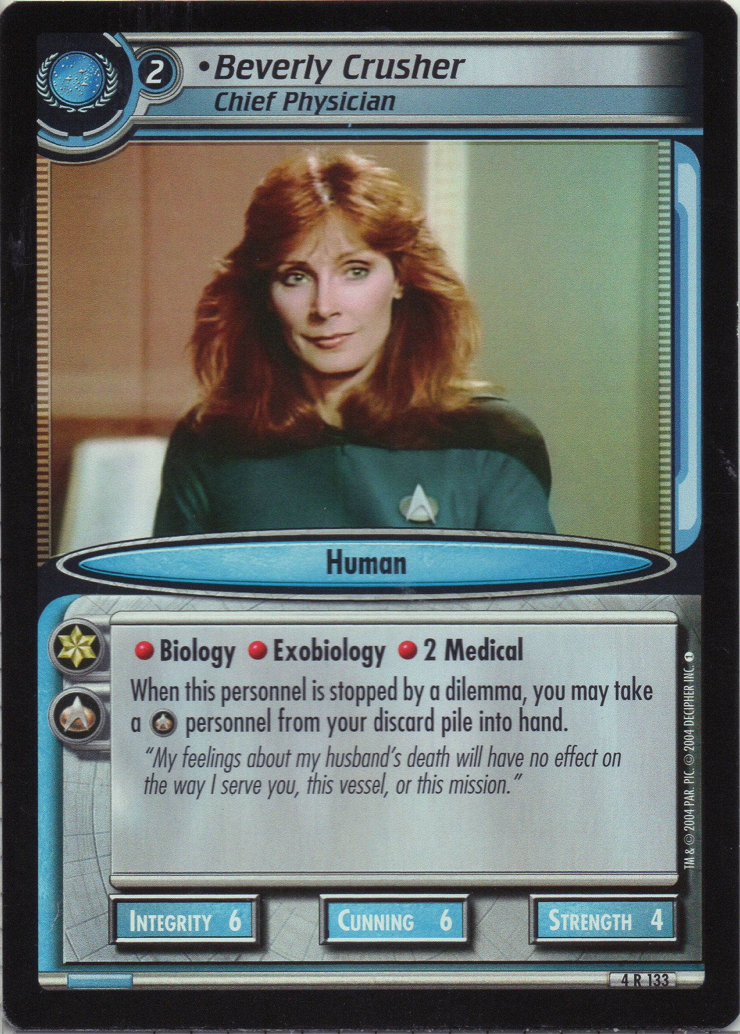 Star Trek CCG Necessary Evil 4R133 Beverly Crusher
