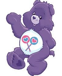purple care bear with lollipops