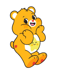 orange care bear with a star