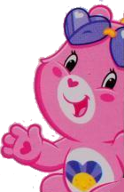 pink care bear with heart and sun