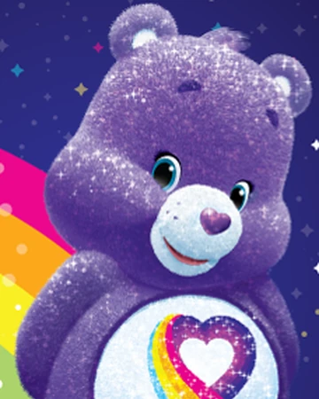 pink care bear with heart and rainbow