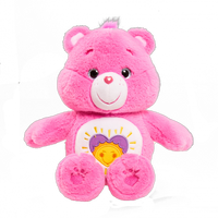 pink care bear with heart and sun