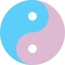 Blue and Pink yin yang