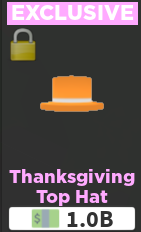 Thanksgiving Top Hat Case Clicker Roblox Wiki Fandom - roblox black banded orange top hat