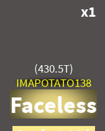 Roblox Faceless Face Code