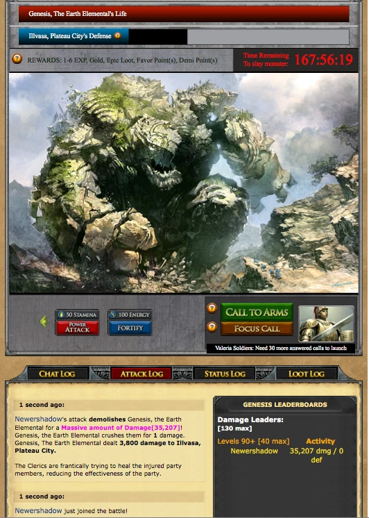 Genesis, the Earth Elemental Castle Age Wiki FANDOM powered by Wikia