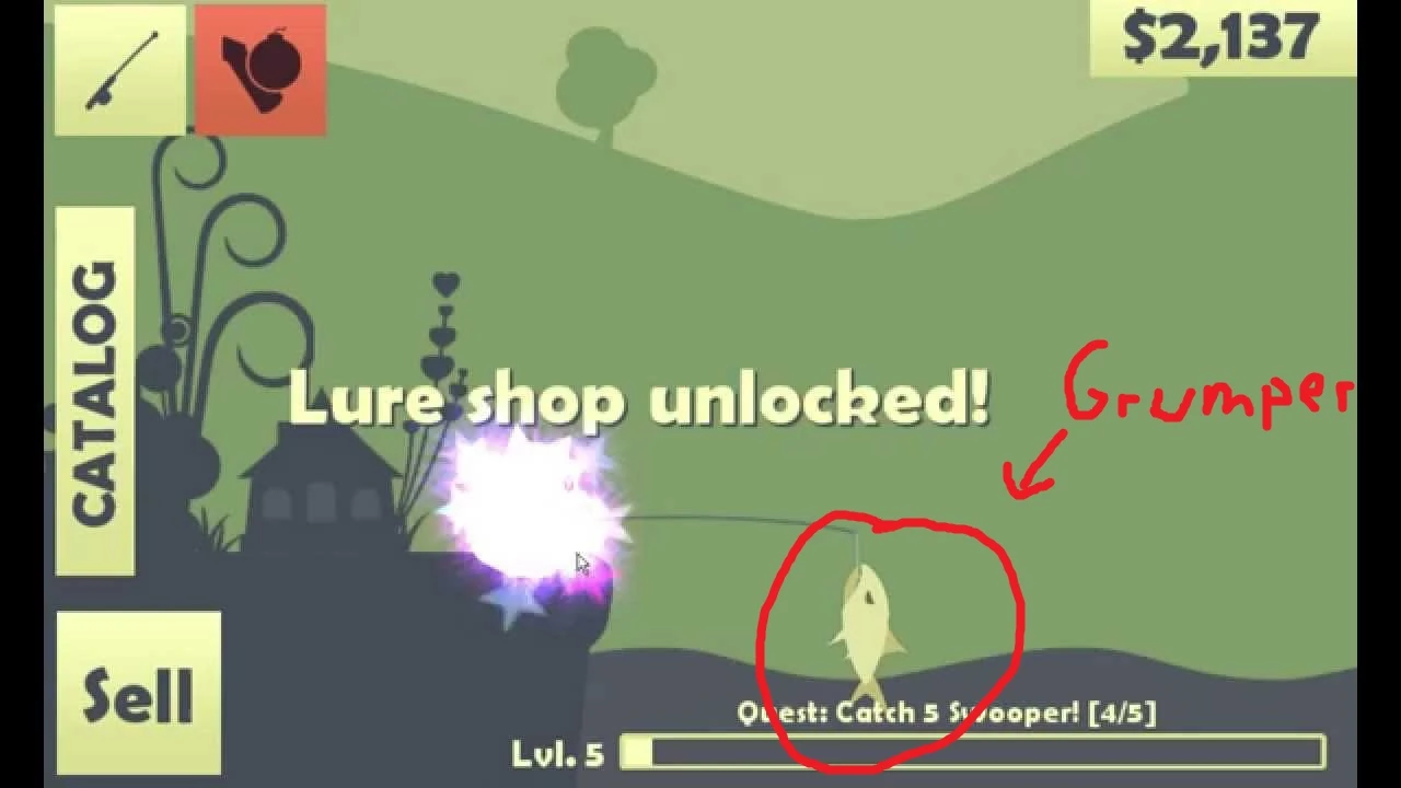 Cat Goes Fishing Huge Hook