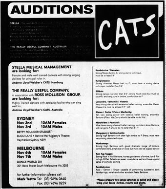 Casting Calls Cats Musical Wiki Fandom
