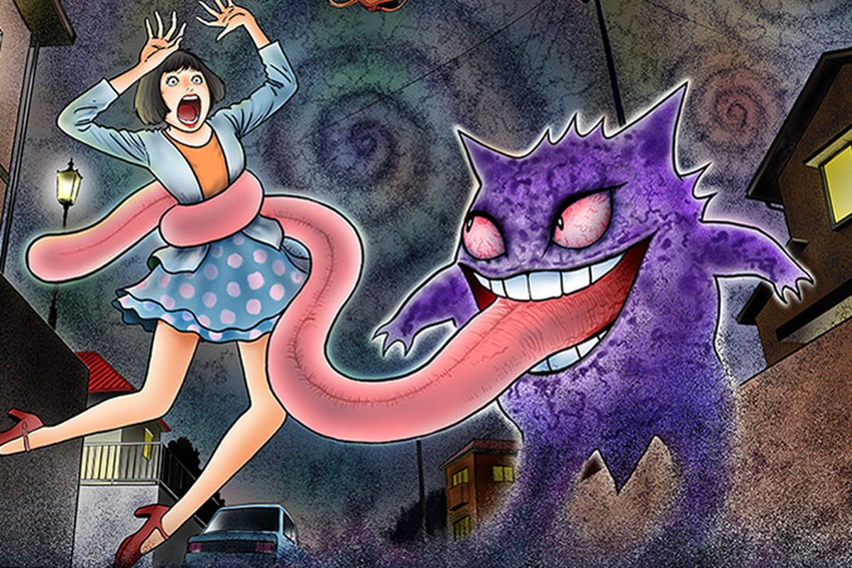 Pok&eacute;mon promo art created by horror manga legend Junji Ito.