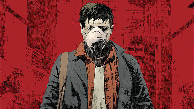 Gideon Falls comic, man wearing surgical mask.