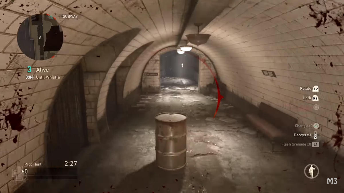 Player disguised as a barrel in CoD:WWII's Prop Hunt