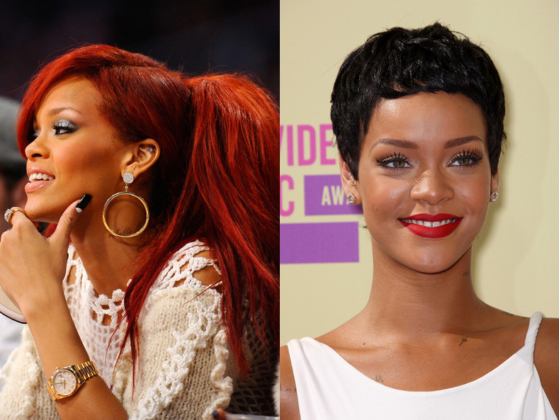 Image - Rihanna long vs. short hair.png | Ceauntay Gorden ...