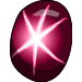 Gem cabachon star ruby small