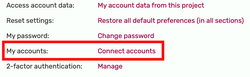 Connect preferences tab