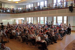 Crowd inside West Hartford Town Hall