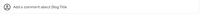 Blog comment