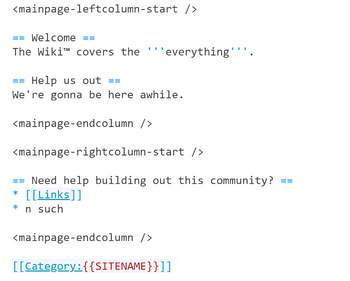 Main page tags editor