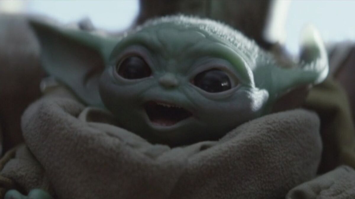 Baby Yoda exercising