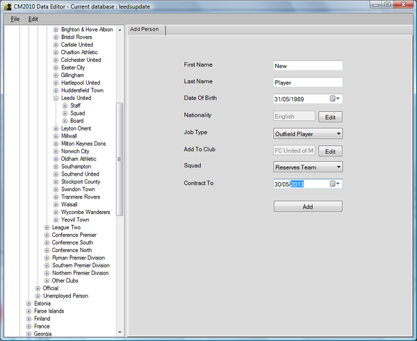 Editor Add Person