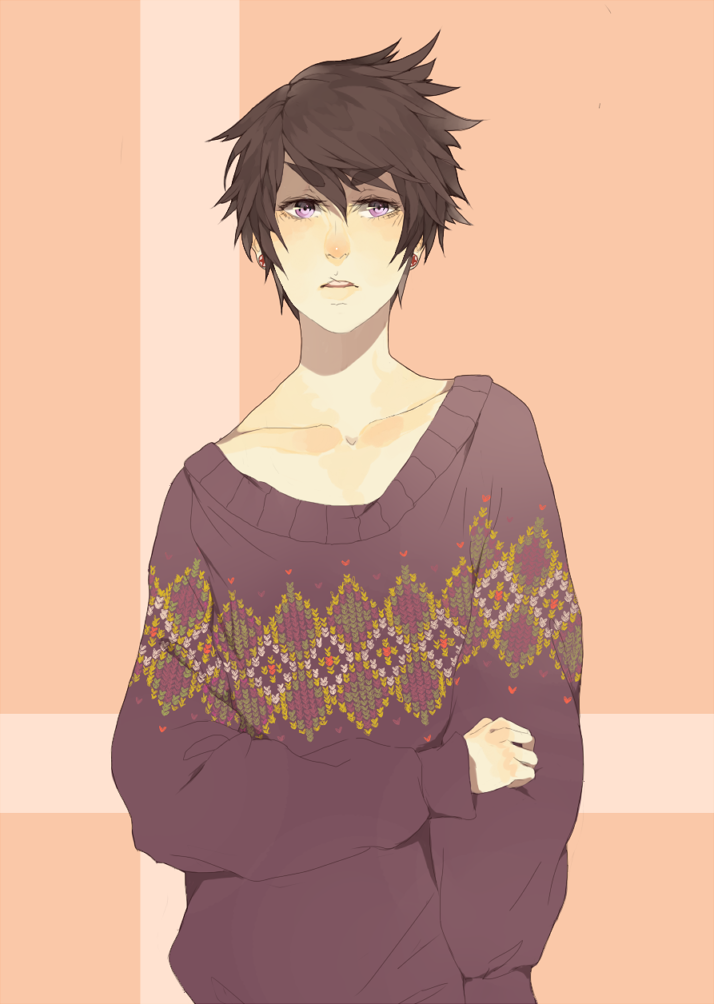 Anime boy dark brown hair