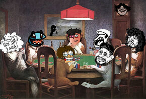PERROS jugando al poker