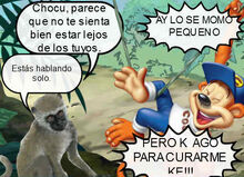 Chocu y mono pequeno