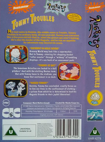 Image - Rugrats - Tommy Troubles (UK VHS 1996) Back cover and spine.png ...