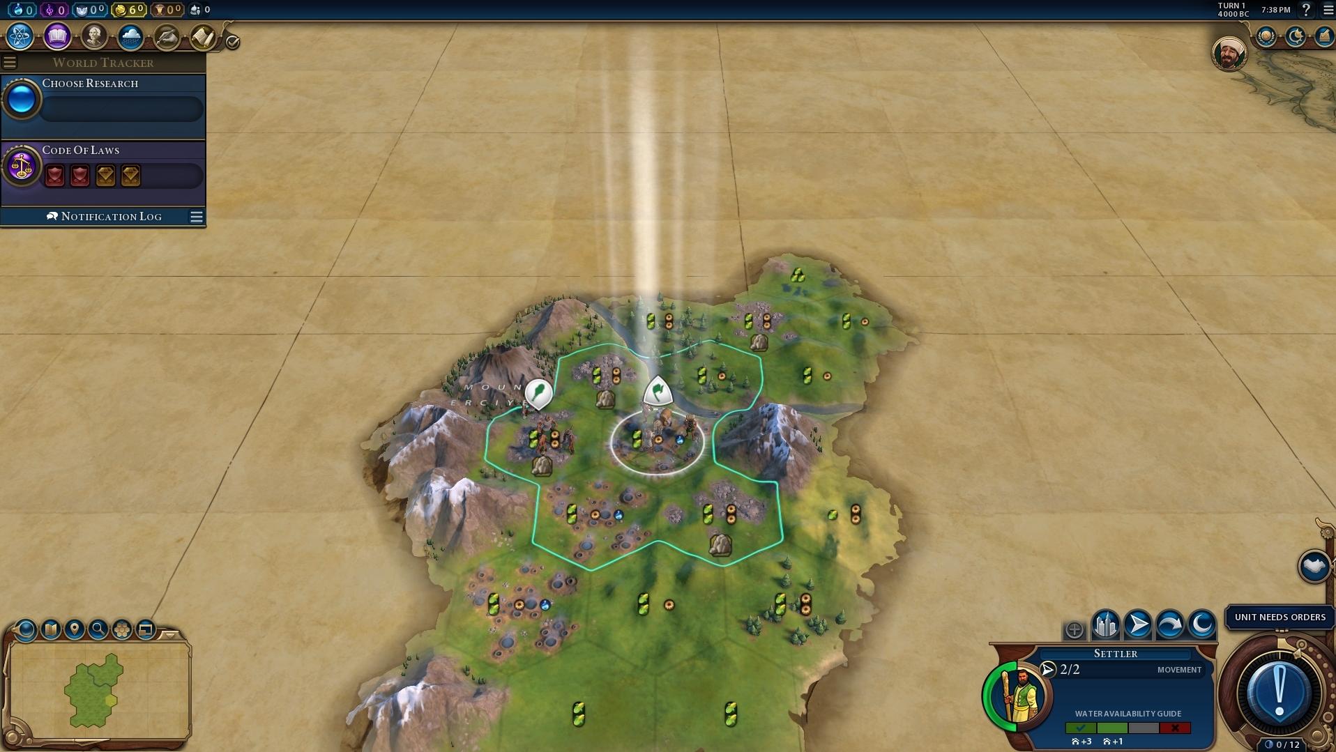 Civ 6 settling on a resource system