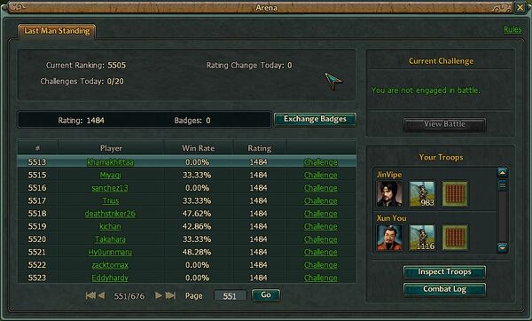 Arena last man standing