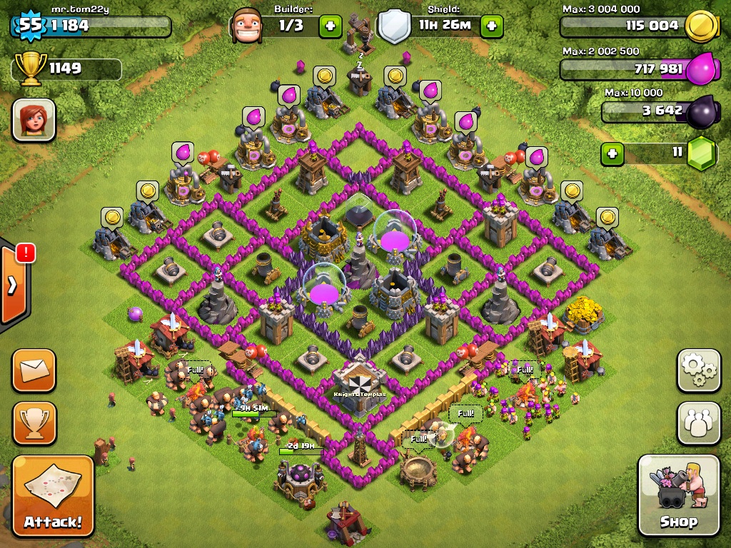 What is the title of this picture ? Image - Town hall level 8 base, farming.jpg | Clash of Clans Wiki