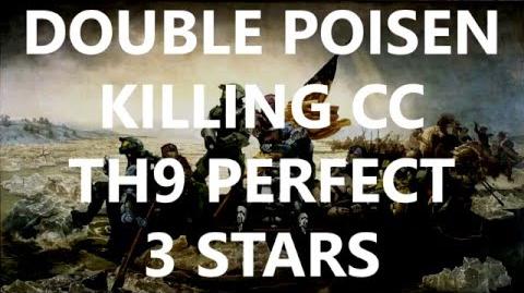 Double Poison Killing Clan Castle -- TH9 Perfect 3 Stars