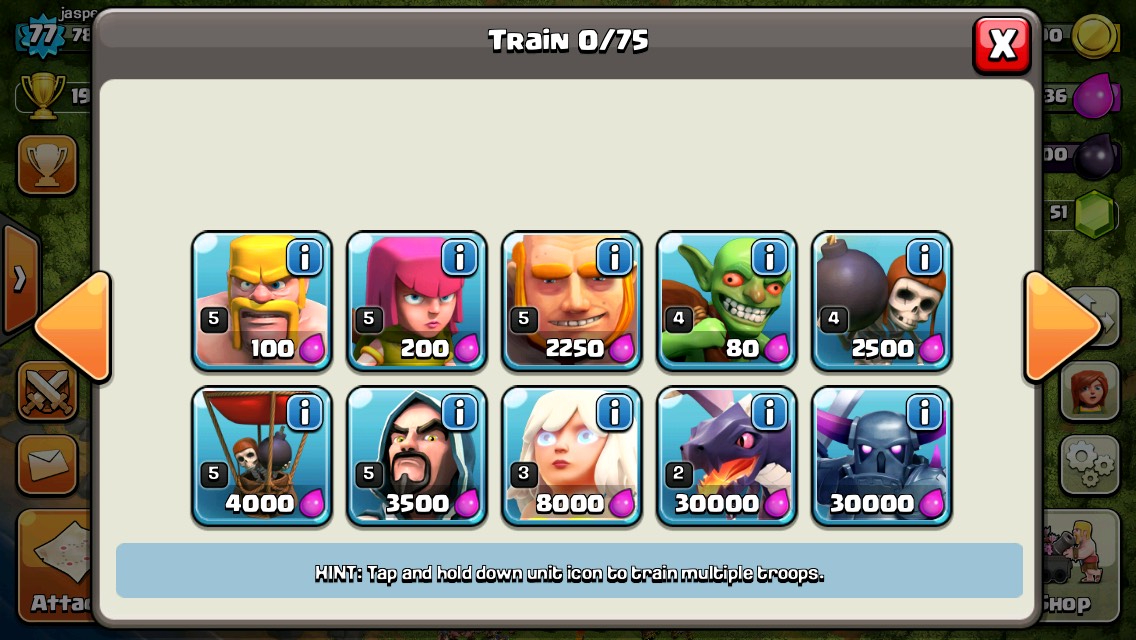 Clash Of Clans Troops Upgrade Chart