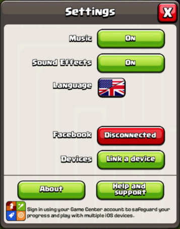 link clash of clans without old device