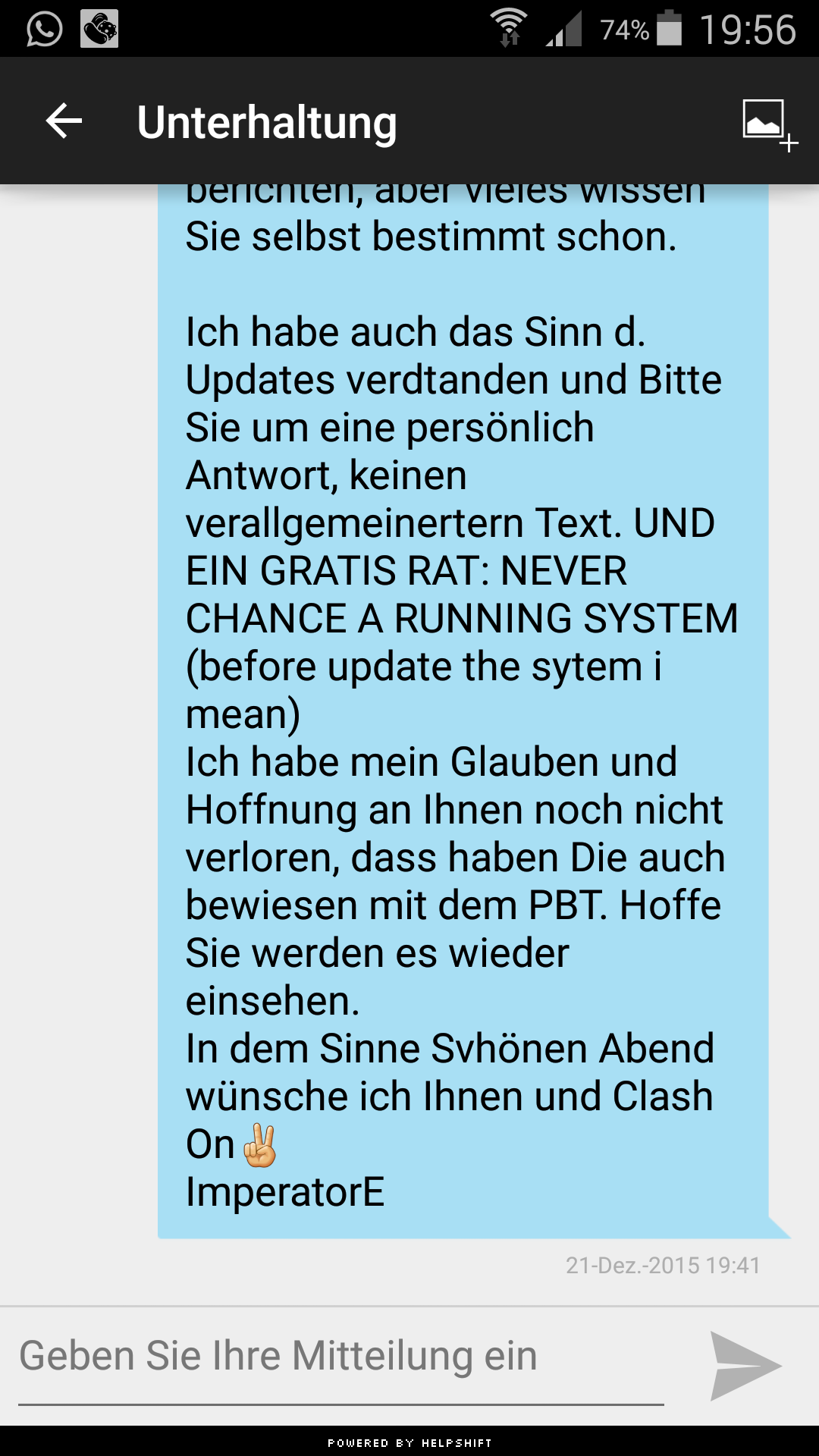 Yoshi ich habe heute auch SC kontaktiert zum 6 mal glaube ich seit dem Update wollte dir es weiterleiten dachte vlt interessiert es dich