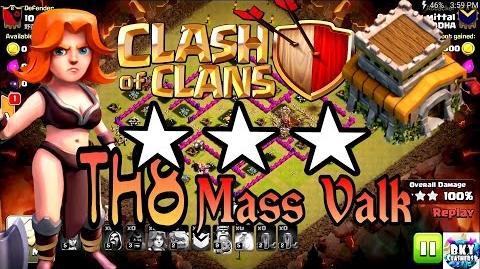 TH 8 MASS VALKYRIE 3 star ATTACK STRATEGY CLASH OF CLANS✔