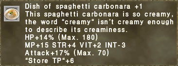 Dish of spaghetti carbonara +1