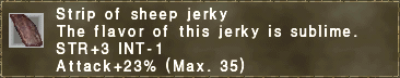 Strip of sheep jerky