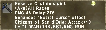 Reserve Captains Pick