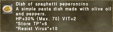 Dish of spaghetti peperoncino