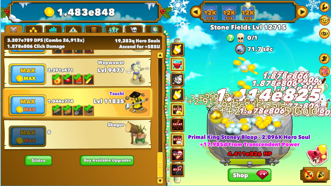 Clicker Heroes Gold Chart