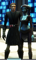 Luke and Aayla talking to the leader