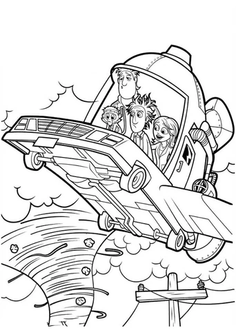 Image - Cloudy with a Chance of Meatballs Flying Car 2 Coloring Page