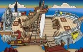 Rockhopper's Quest Migrator docked at Dinosaur Island