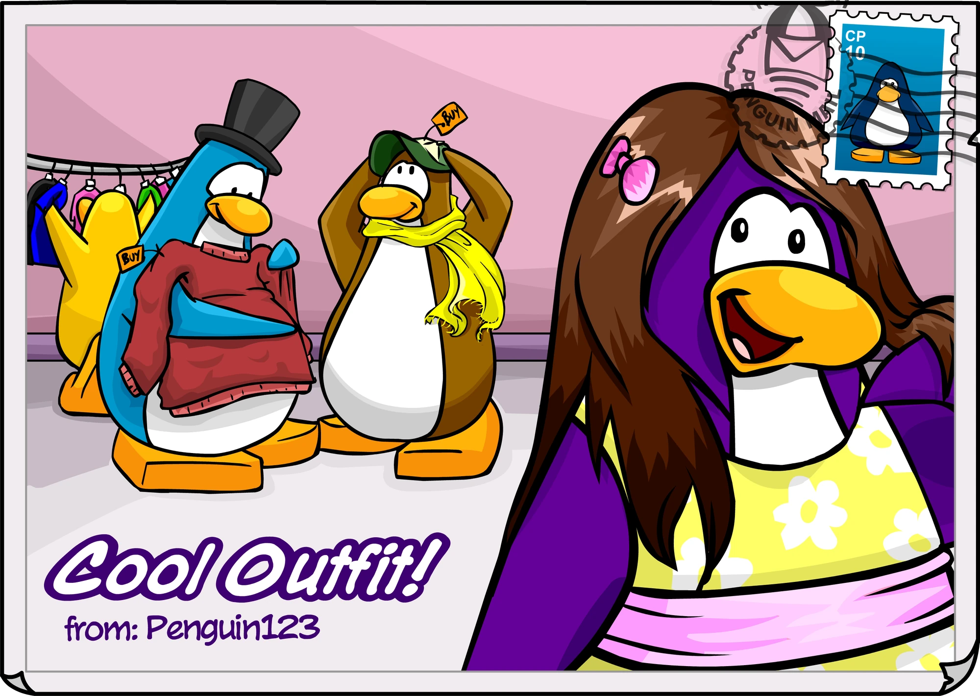 Image Cool Outfit postcard.png Club Penguin Wiki FANDOM powered