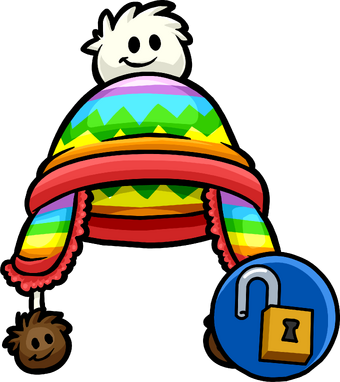 Rainbow Puffle Toque Club Penguin Wiki Fandom