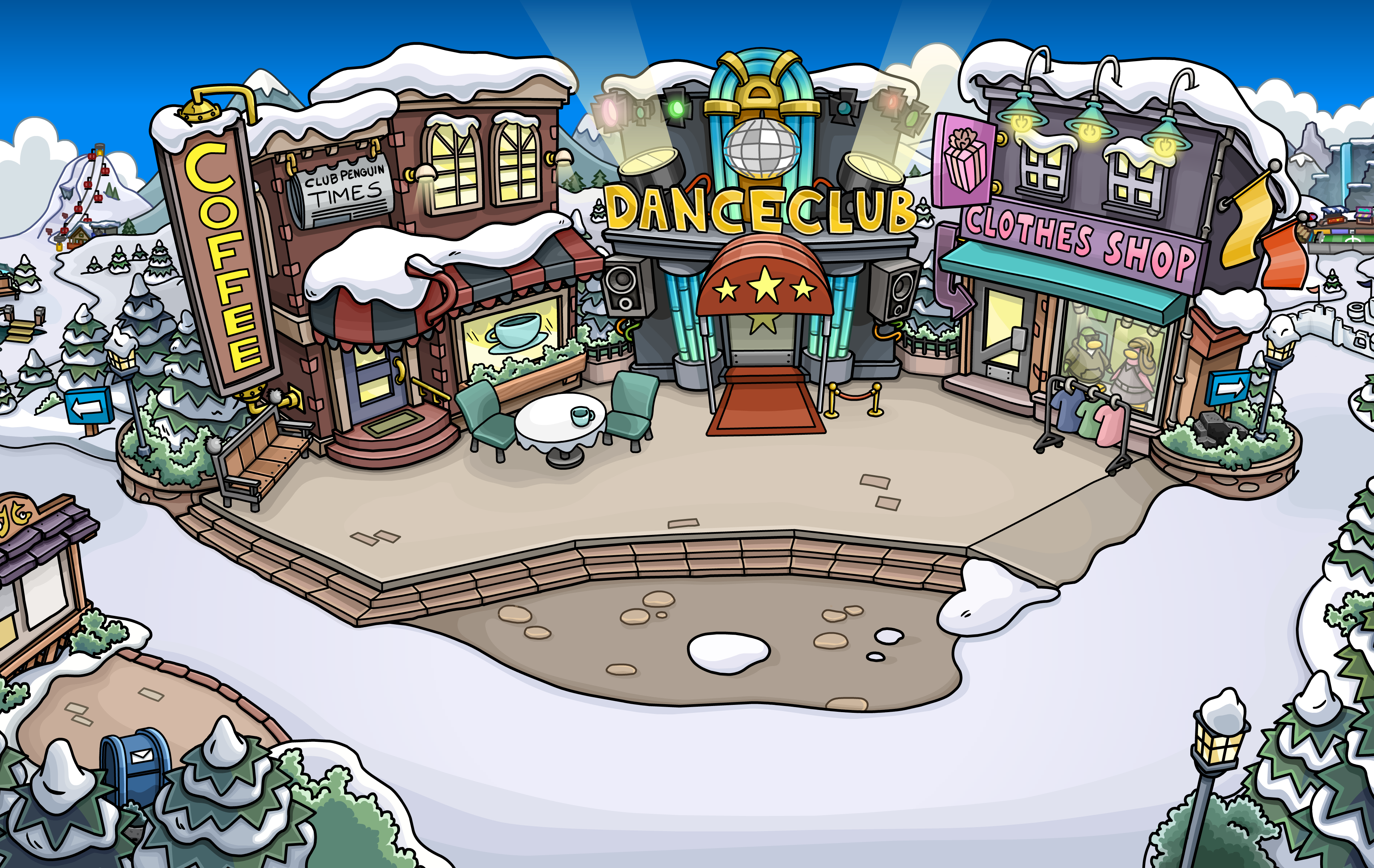 club penguin dining room location